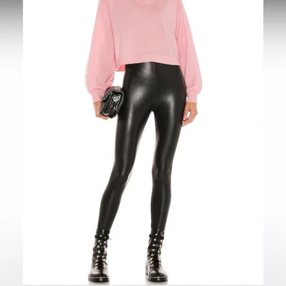 Commando Perfect Control Faux Leather Legging Black Size Small New